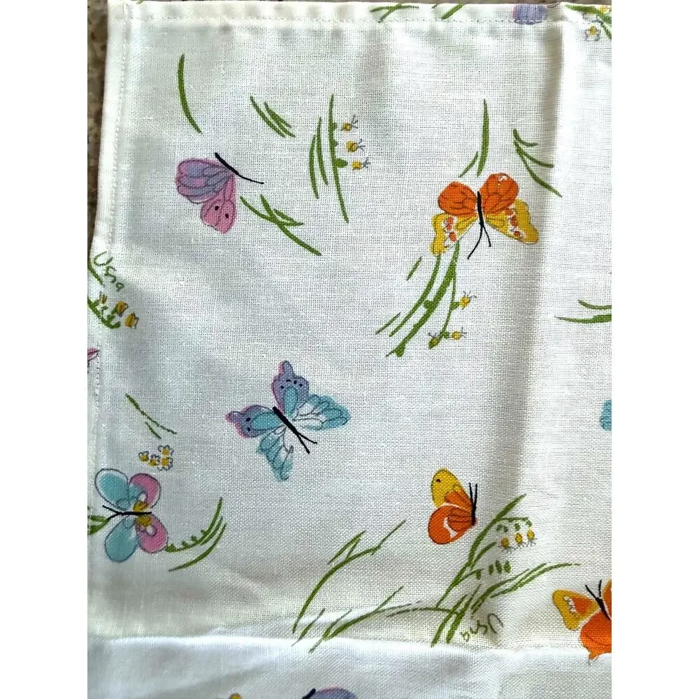 Vintage Vera Neumann Butterfly Placemats Set 4 Signed 18x13 Floral Table Linens